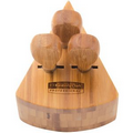 Bamboo Cheese Set w/Cheese Block Storage